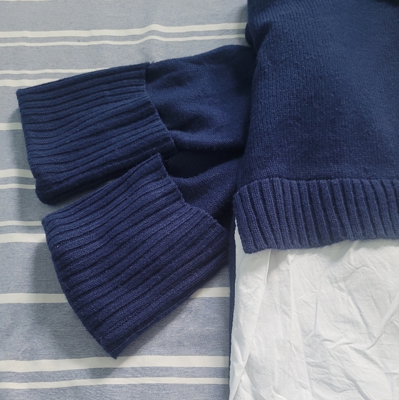 Gibson Latimer chunky layered look navy sweater - Picture 6 of 6